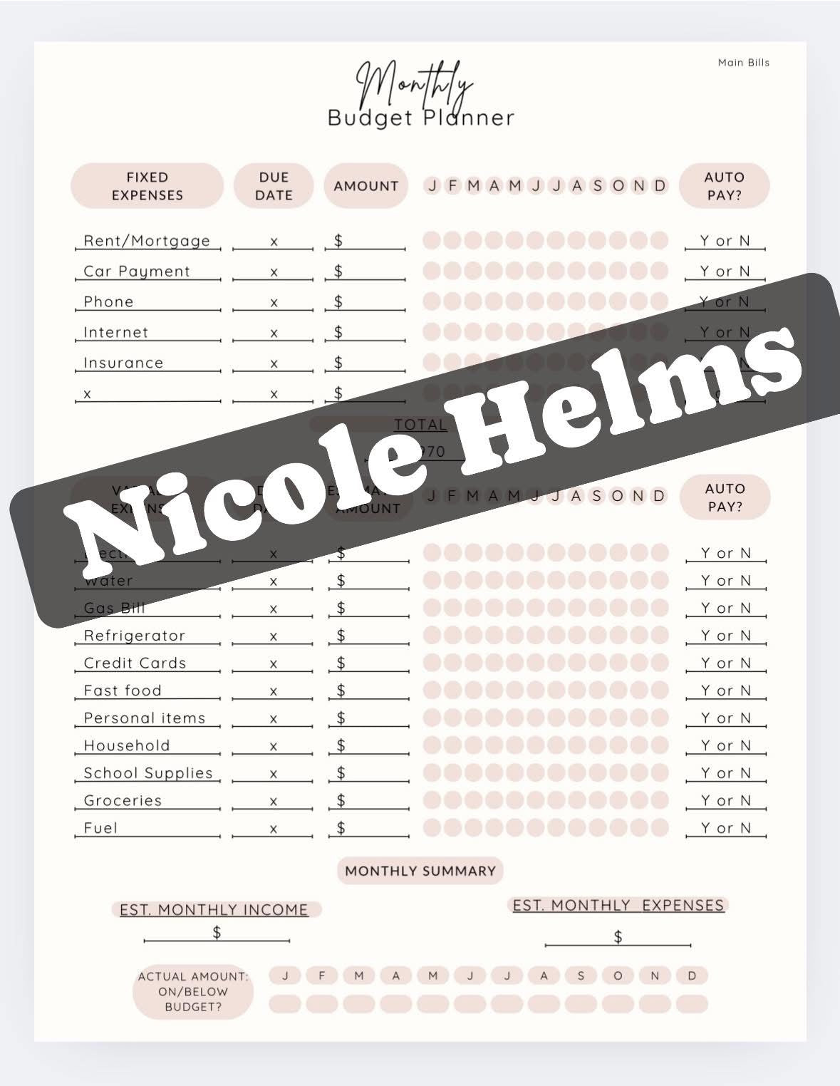 Budgeting made easy- editable!